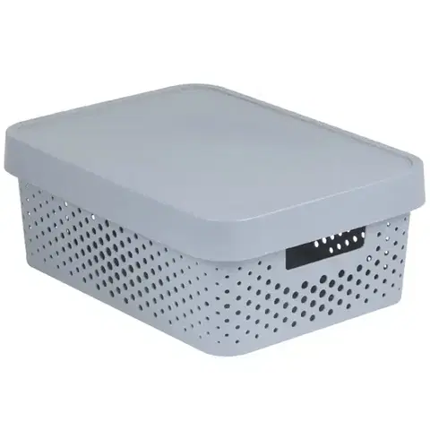 Vybavenie a dekorácie bytu Úložný box s vrchnákom Infinity 11l 229163 svetlosivá