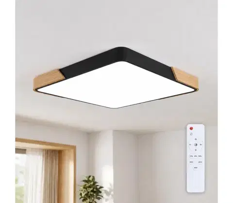 Svietidlá BRILAGI - Stmievateľné LED svietidlo PILANA LED/60 W/230 V dub/čierna 56x56 cm + DO WO800-OEM26-60
