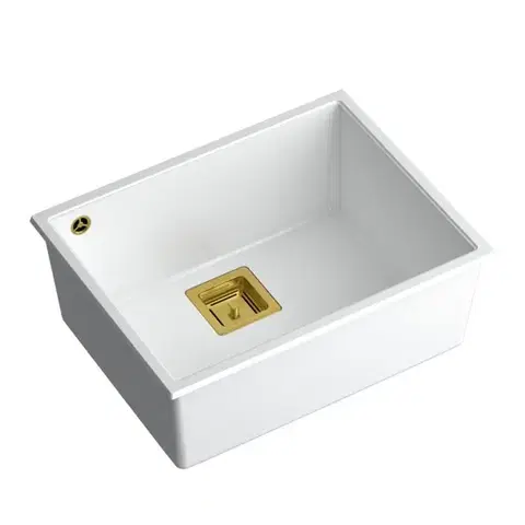 Kuchynské drezy Quadron Quadron - Granitový drez DAVID 50 White Meď HQD5542U1-C1