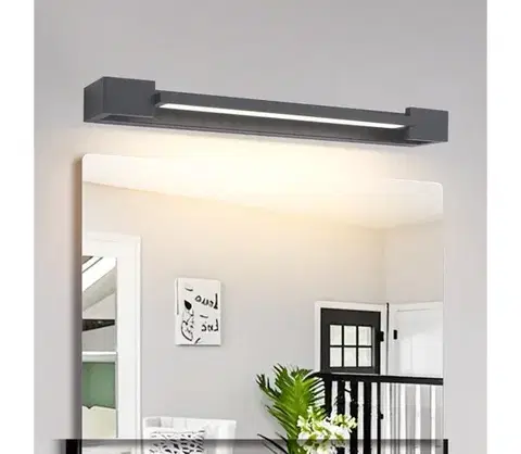 Kúpeľňové zrkadlá BRILAGI - Kúpeľňové LED osvetlenie zrkadla AQUA LINE LED/12W/230V 45 cm IP44 antracit BRI307