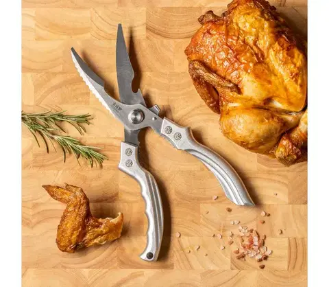 Dózy na potraviny Gudaro - Nožnice na hydinu NOBURU 24,5 cm strieborné GD-CUT-10