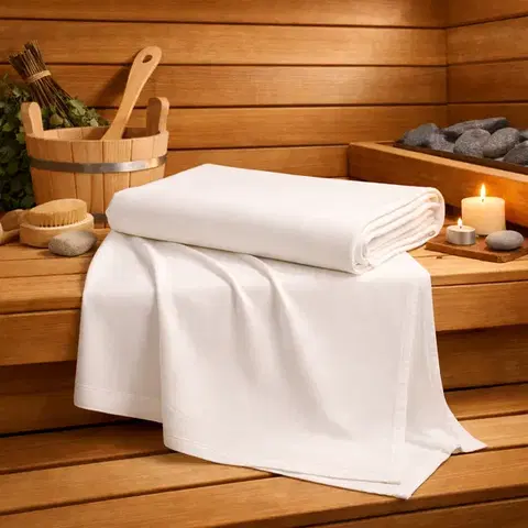 Uteráky Szauna pamut lepedő Fehér 120x140cm TiaHome - 200x220cm