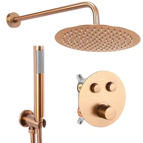 Sprchové súpravy a sety Sprchová súprava podomietková s termostatom LUNGO brúsená meď + BOX