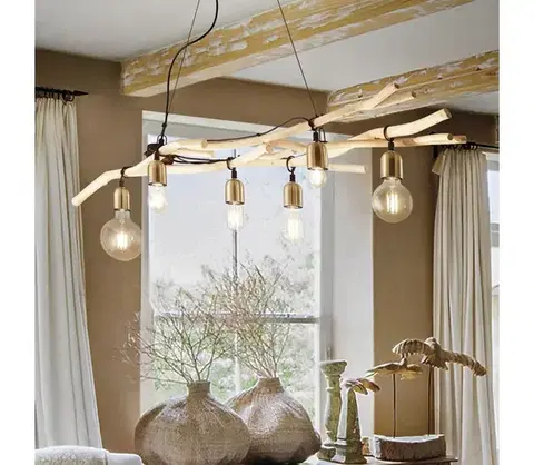 Svietidlá Ideal Lux - Luster na lanku DRIFTWOOD 6xE27/60W/230V guava 180922