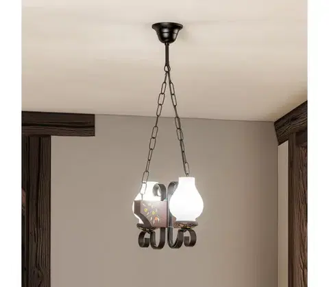 Svietidlá BRILAGI - Luster na reťazi QUEEN 2xE14/40W/230V buk/wenge EX-01080