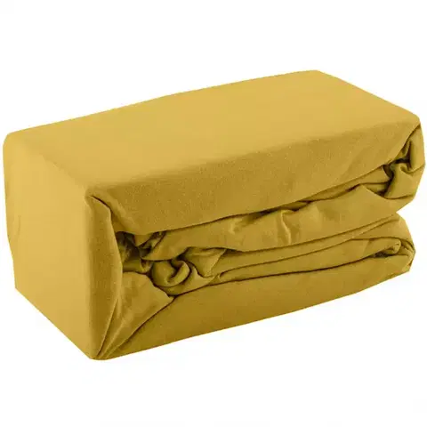 Bytový textil Prestieradlo jersey s gumkou 115GSM 180x200 žltá