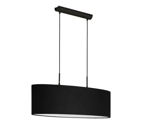 Svietidlá Eglo 33356 - Závesný luster AMANI 2xE27/60W/230V čierny 33356