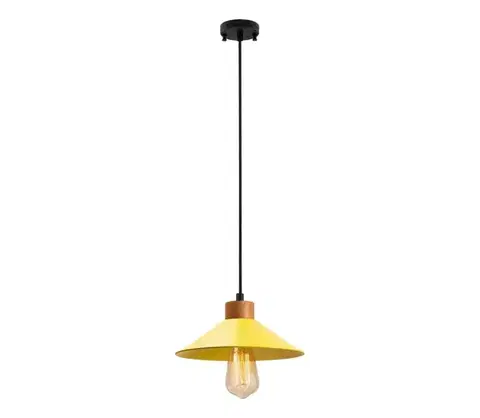 Svietidlá  Luster na lane MANAVGAT 1xE27/40W/230V žltá/hnedá 795LMG1104