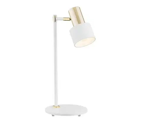 Lampy Argon 4256 - Stolná lampa DORIA 1xE27/15W/230V biela/mosadz 4256