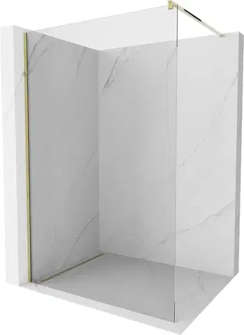 Sprchové dvere MEXEN/S - Kioto Sprchová zástena WALK-IN 75 x 200, transparent 8 mm, zlatá 800-075-101-50-00