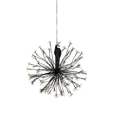 Svetelné reťaze do exteriéru Vianočná závesná lampa guľa čierna 60 cm vrátane LED s časovačom IP44 - Nobu