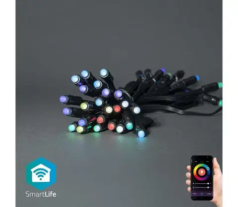 Vianočné osvetlenie  SmartLife LED Wi-Fi RGB 48 LED 10.8 m Android / IOS WIFILP01C48