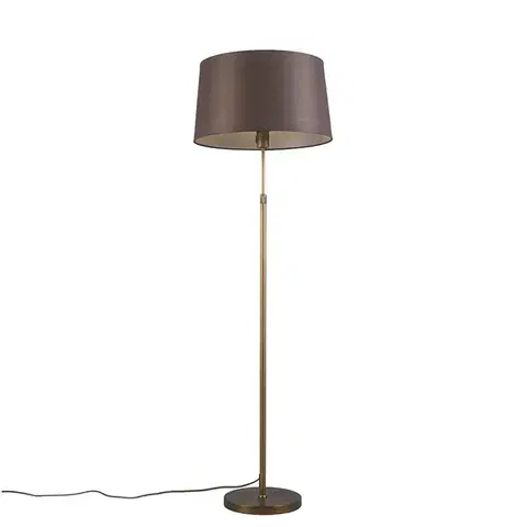 Stojace lampy Inteligentná stojaca lampa bronzová s hnedým tienidlom 45 cm vrátane Wifi A60 - Parte