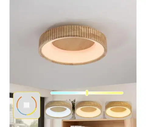 Svietidlá BRILAGI - LED stropné svietidlo FALCON WOOD MODERN LED/30W/230V pr. 45 cm drevo BRI529