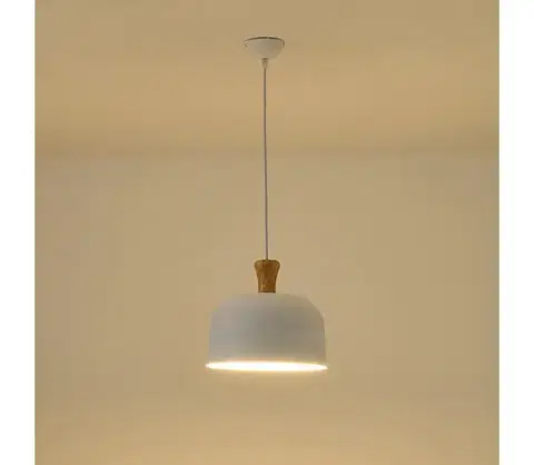 Svietidlá Eurolamp Luster na lanku 1xE27/15W/230V biela pr. 27 cm 144-24126