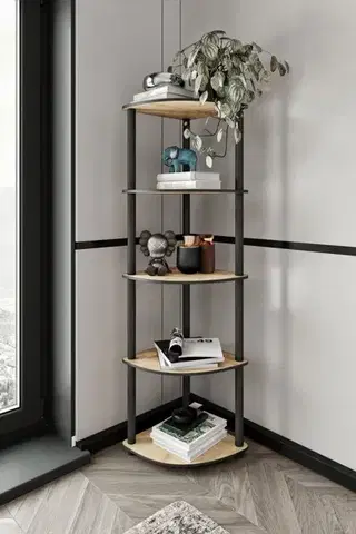 Knižnice Knižnica Bookcase 5 Corner - Oak
