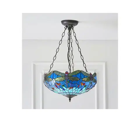 Svietidlá Endon 64075 - Luster na reťazi Tiffany DRAGONFLY 3xE27/60W/230V pr. 41 cm 64075