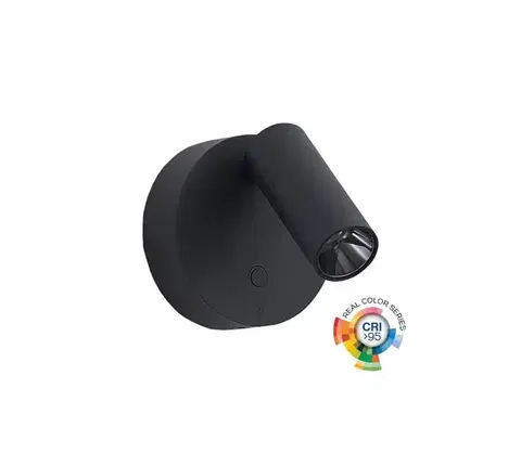 Svietidlá Ideal Lux - LED stmievateľné nástenné bodové svietidlo ELF LED/3W/230V CRI95 čierne 347462