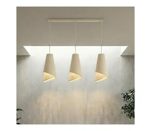 Svietidlá EMIBIG Závesný luster na lane MODA 3xE27/15W/230V béžová/ratan 1620/3