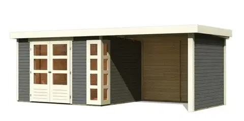 Drevené Drevený záhradný domček KERKO 5 s prístavkom 280 Lanitplast