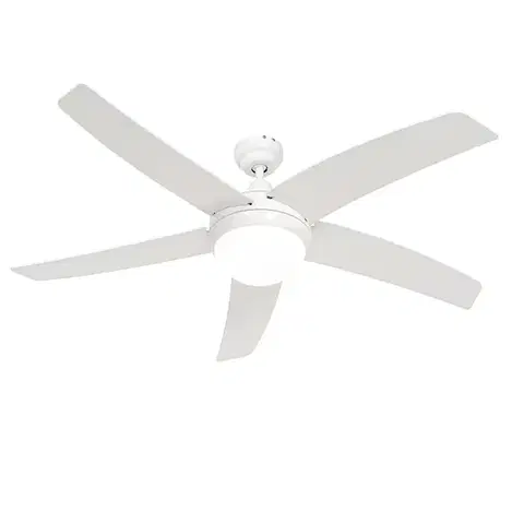 Stropné ventilátory Inteligentný stropný ventilátor biely s drevenou potlačou 132 cm vrátane LED stmievateľného s diaľkovým ovládaním - Cool
