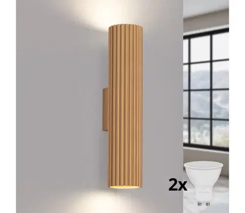 Svietidlá BRILAGI - LED nástenné svietidlo CRESTO 2xGU10/10W/230V 30 cm zlaté BR.1558