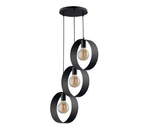 Svietidlá  Luster na lanku HAPPY 3xE27/60W/230V čierna 32282