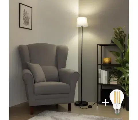 Lampy BRILAGI - LED stojacia lampa CERIA 1xE27/40W/230V pr. 20,5 cm sivá/čierna SA2187+EG781031