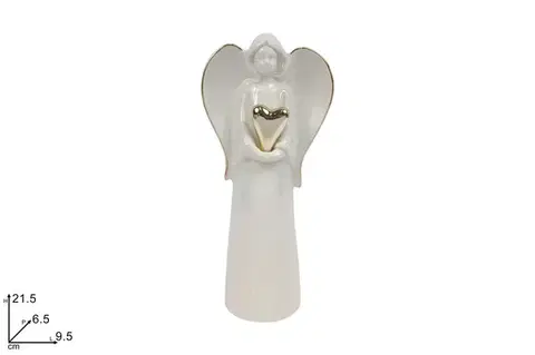 Sošky, figurky - anjeli MAKRO - Anjel keramický 21,5 cm
