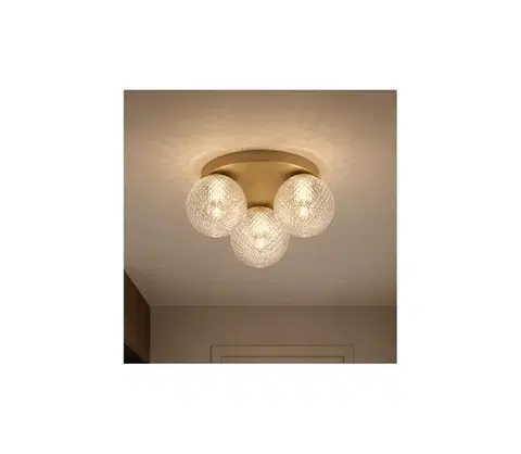 Svietidlá BRILAGI - Stropné svietidlo STELLA 3xE27/60W/230V, priemer 35 cm, béžové/zlaté 85-017B