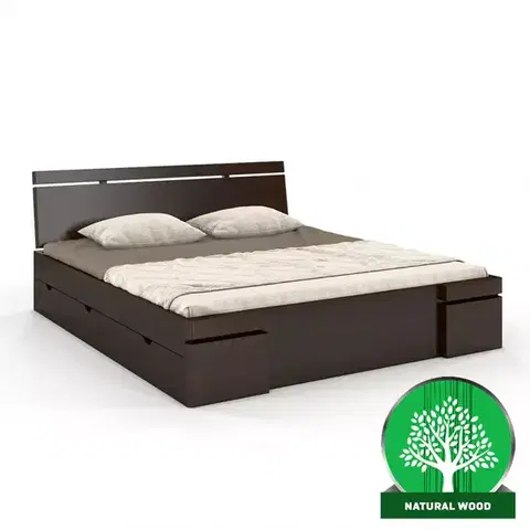 Dvojlôžkové postele Posteľ borovicová Skandica Sparta maxi+zásuvka 180X200 palisander