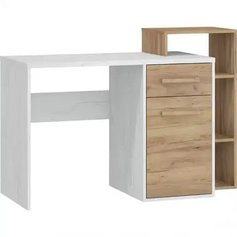 Kancelárske stoly Písací stôl RIO P craft biela/zlatý