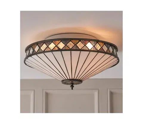 Svietidlá Endon 64145 - Stropné svietidlo Tiffany FARGO 2xE27/60W/230V pr. 41,5 cm 64145