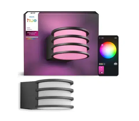 Svietidlá Philips - LED RGB stmievateľné vonkajšie nástenné svietidlo Hue LUCCA 1xE27/8,1W/230V IP44 8721103118639