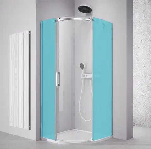 Sprchové dvere POLYSAN - THRON COMPONENT štvrťkruhová sprchová zástena 900x900, číre sklo, pravá TL2690AR