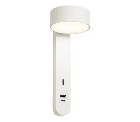 Svietidlá Redo 01-4640 - LED nástenné svietidlo SADES LED/6W/230V CRI 90 USB biela 01-4640