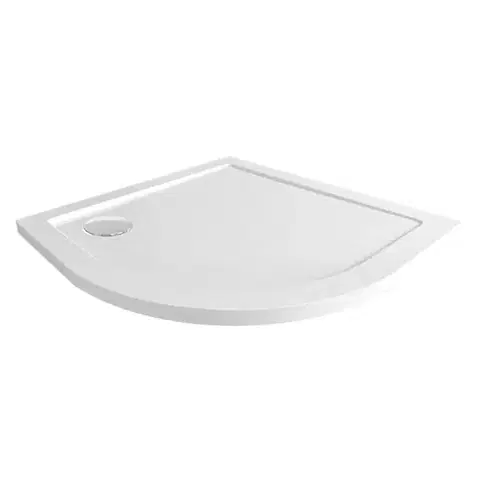 Vane Mereo Štvrťkruhová sprchová vanička, R550, 90x90x4 cm, SMC, bílá, vrátanie sifónu CV01NS