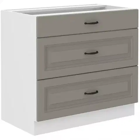 Kuchynské skrinky stojace Kuchynská skrinka Stilo claygrey/biely 80d 3s bb