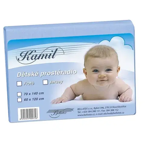 Plachty Bellatex Detské jersey prestieradlo, svetlomodrá, 60 x 120 cm