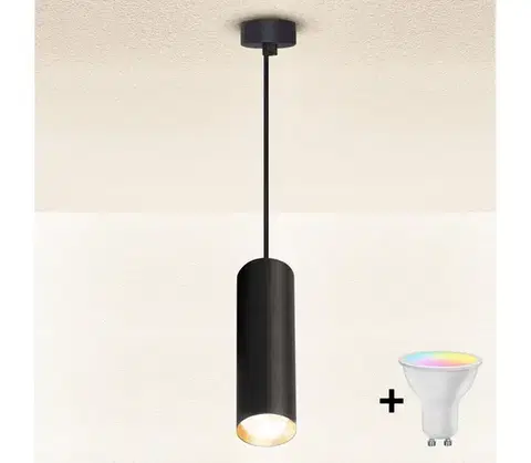 Svietidlá BRILAGI - LED stmievateľný luster na lanku SELE 1xGU10/4,8W/230V čierna/zlatá BG1384+AI2382