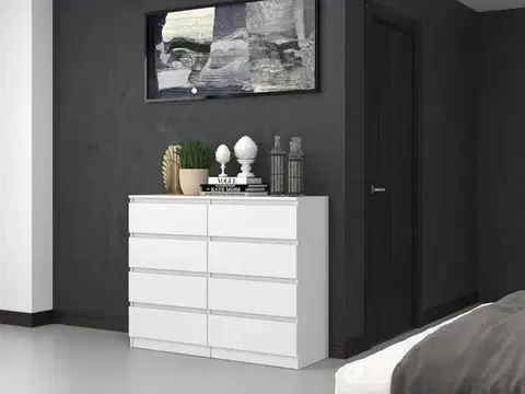Komody a skrinky Široká komoda so zásuvkami WALMA M8 120, biela