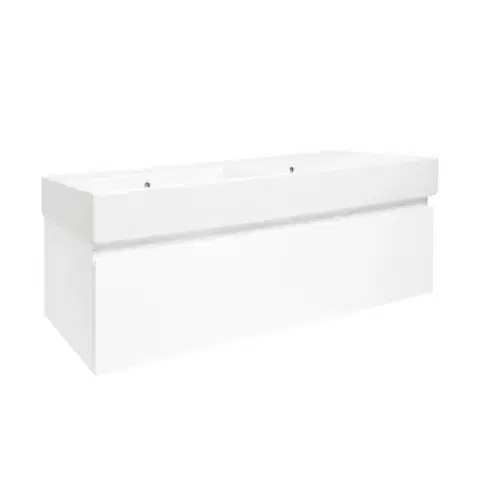 Kúpeľňový nábytok Kúpeľňová skrinka s umývadlom SAT B-WAY 119x30x45 cm biela lesk BWAY120WU2 BWAY120WU2