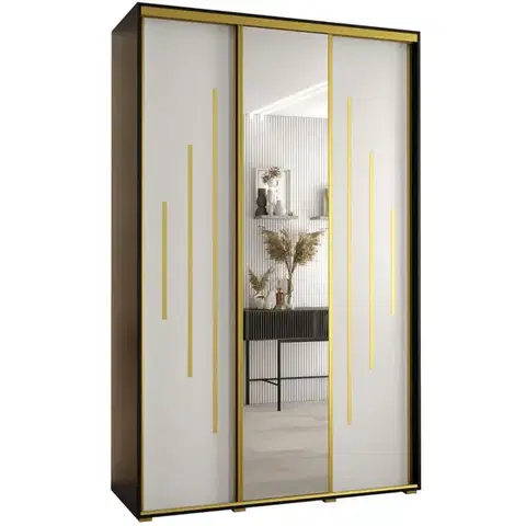 Šatníkové skrine Skriňa 45 Canaris 13 180 čierna/biela/gold