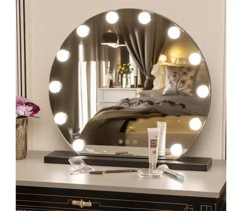 Kúpeľňové zrkadlá BRILAGI - LED stmievateľné make-up zrkadlo HOLLYWOOD LED/12W/230V 3000-6500K FG-M6-WD01-BLK