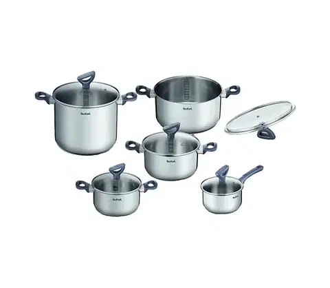 Panvice a hrnce Tefal - Sada 10 ks hrncov DAILY COOK nerezová oceľ G712SA55