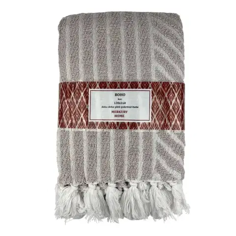 Ozdobné prikrývky Deka Boho 130x160 svetlosivá Merkury Home
