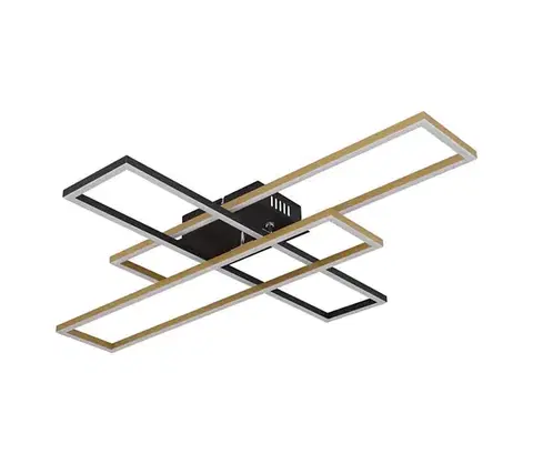 Svietidlá Globo 67208-40G -LED Stropné svietidlo DAKARI 40W/230V 3000K 60x80 cm čierna/zlatá 67208-40G
