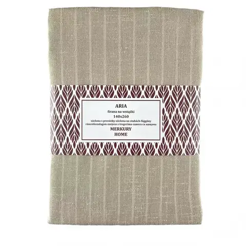 Záclony do obývačky Záclona na šnurovanie ARIA polyester béžová 140x260 Merkury Home