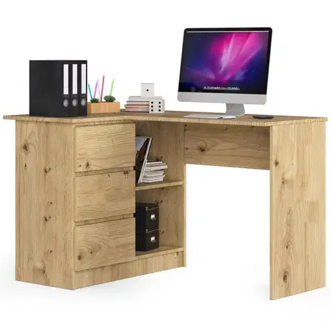 Písacie stoly Moderný písací stôl HERRA124L, dub Artisan