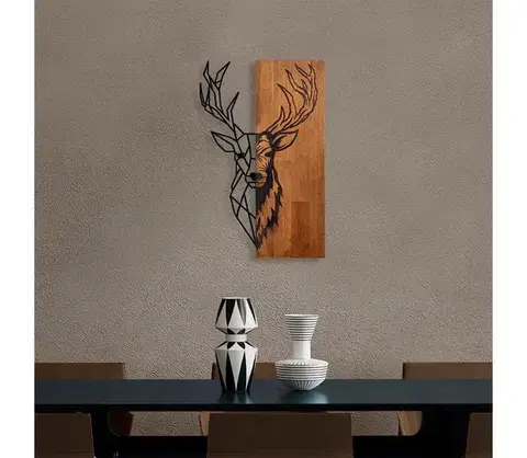 Obrazy  Nástenná dekorácia 36x58 cm jeleň drevo/kov 891TNL2350